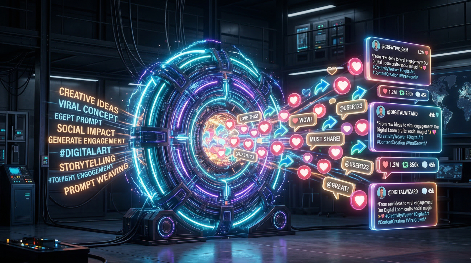 Dashboard showing how to create social media posts using Claude AI