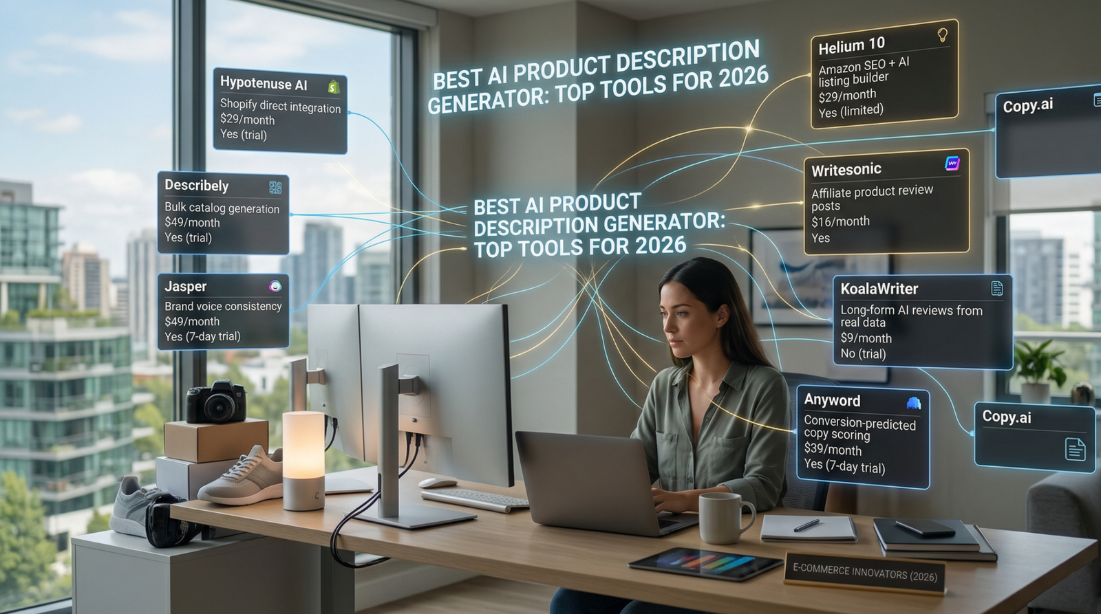 Dashboard of Hypotenuse AI generating an SEO-optimized product description for Shopify