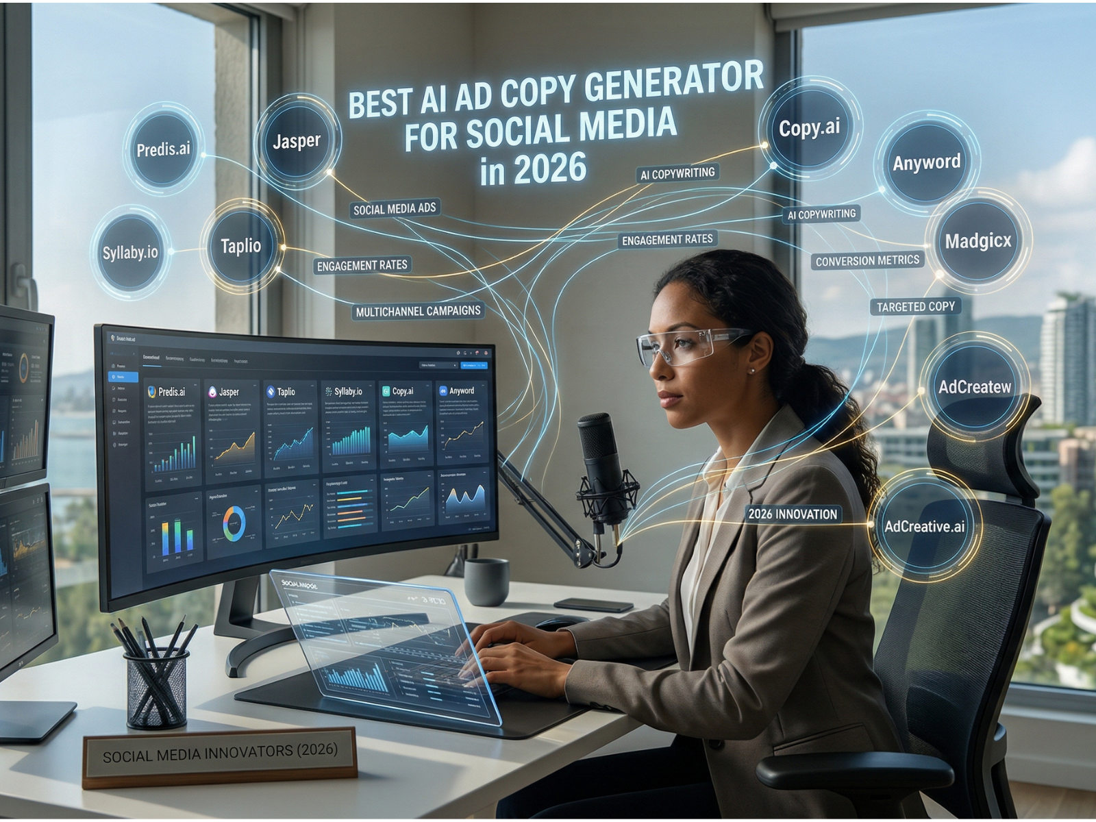 Showcase of all the best AI ad copy generators for Facebook, Google and social media